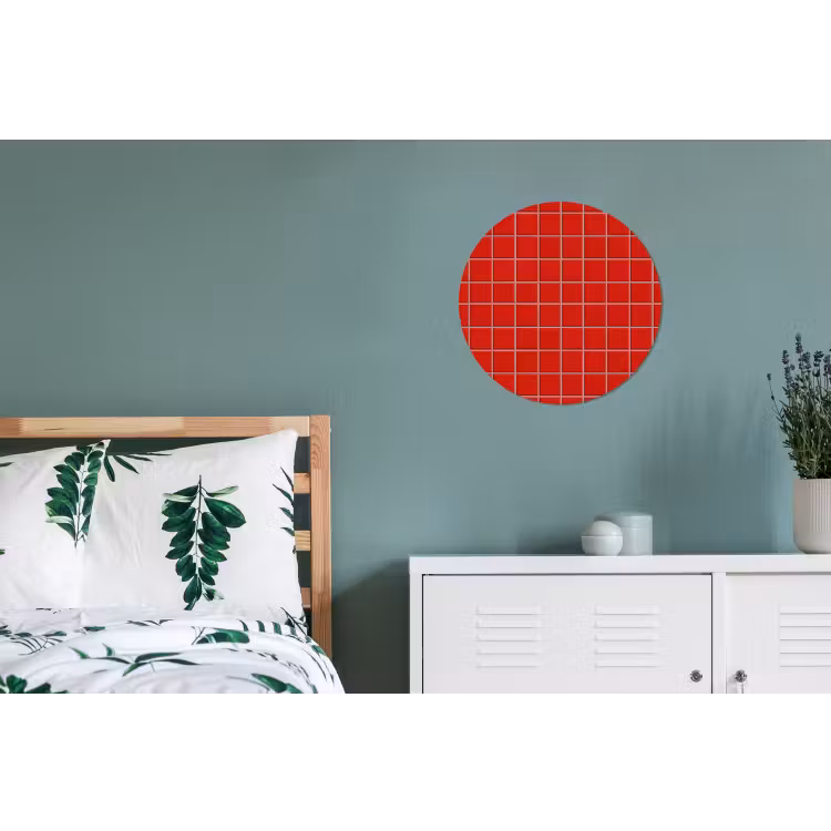 Wandcirkel - Aluminium - Tegel - Patroon - Kersen - Rood — 4
