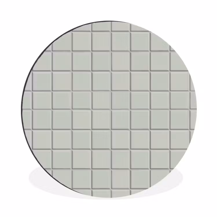 Wandcirkel - Aluminium - Tegel - Patroon - Lichtgroen — 1