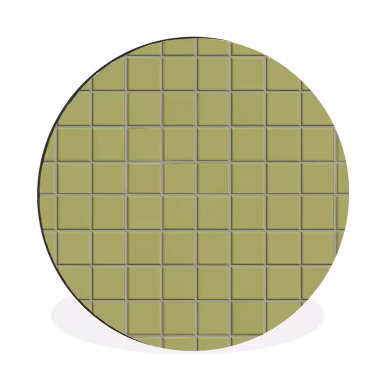 Wandcirkel - Aluminium - Tegel - Patroon - Olijfgroen — 1