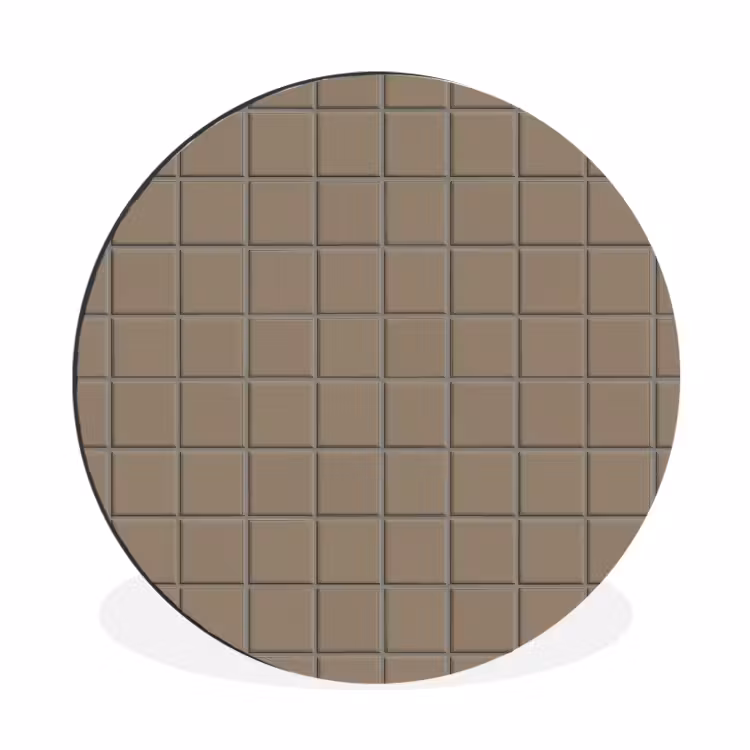 Wandcirkel - Aluminium - Tegel - Patroon - Taupe — 1