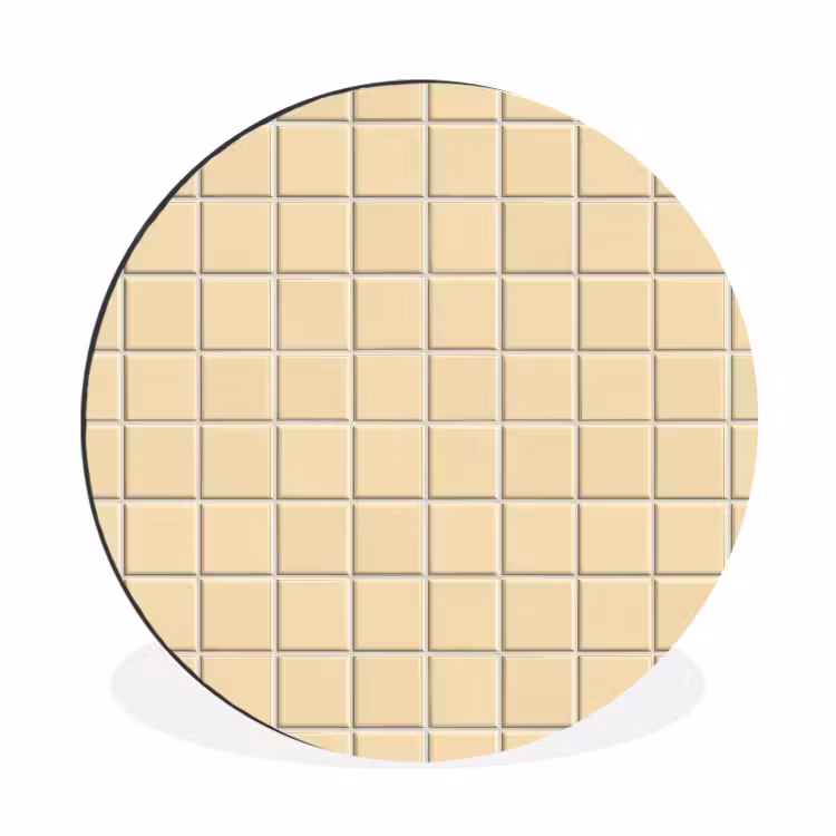 Wandcirkel - Aluminium - Tegels - Patroon - Crème — 1