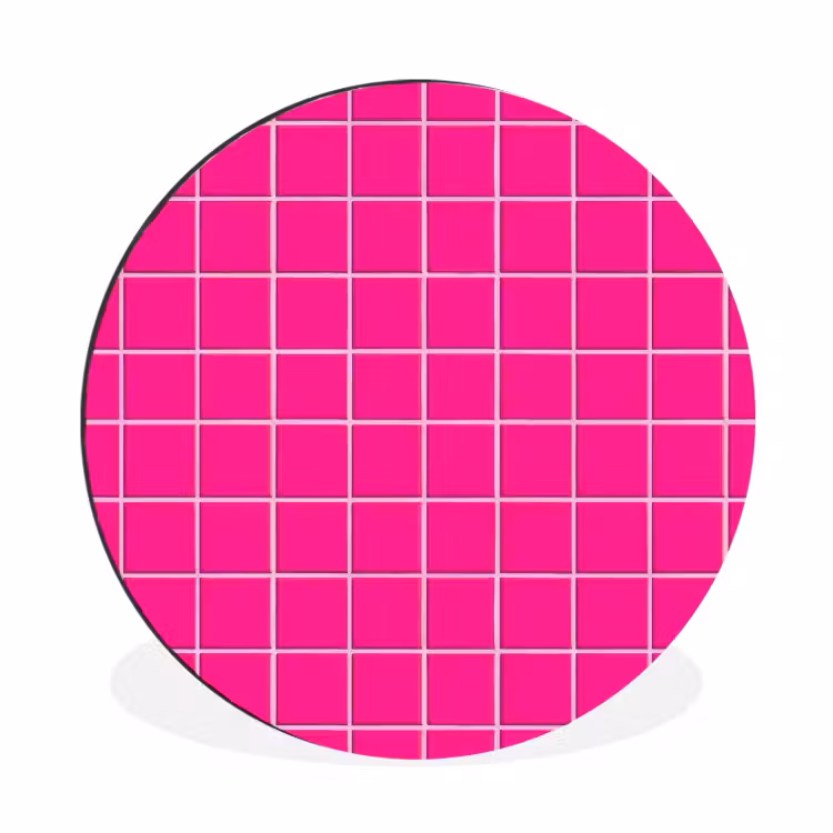 Wandcirkel - Aluminium - Tegels - Vierkant - Fuchsia — 1