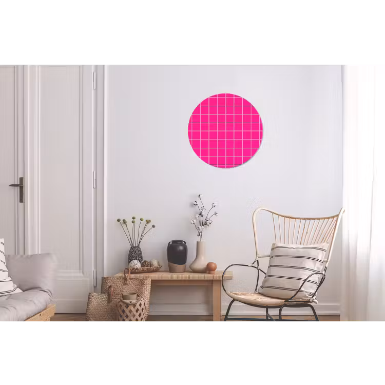Wandcirkel - Aluminium - Tegels - Vierkant - Fuchsia — 2