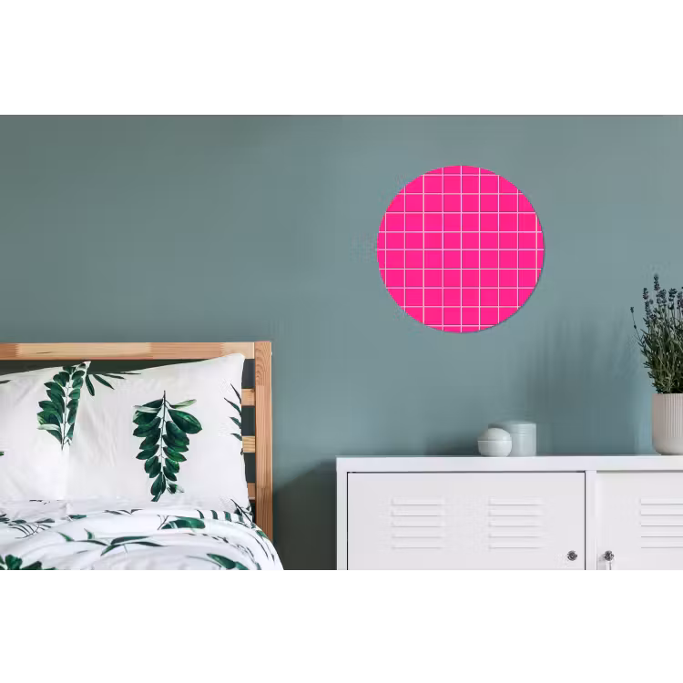 Wandcirkel - Aluminium - Tegels - Vierkant - Fuchsia — 4