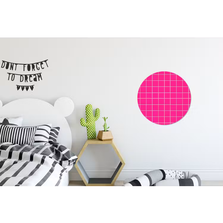 Wandcirkel - Aluminium - Tegels - Vierkant - Fuchsia — 5