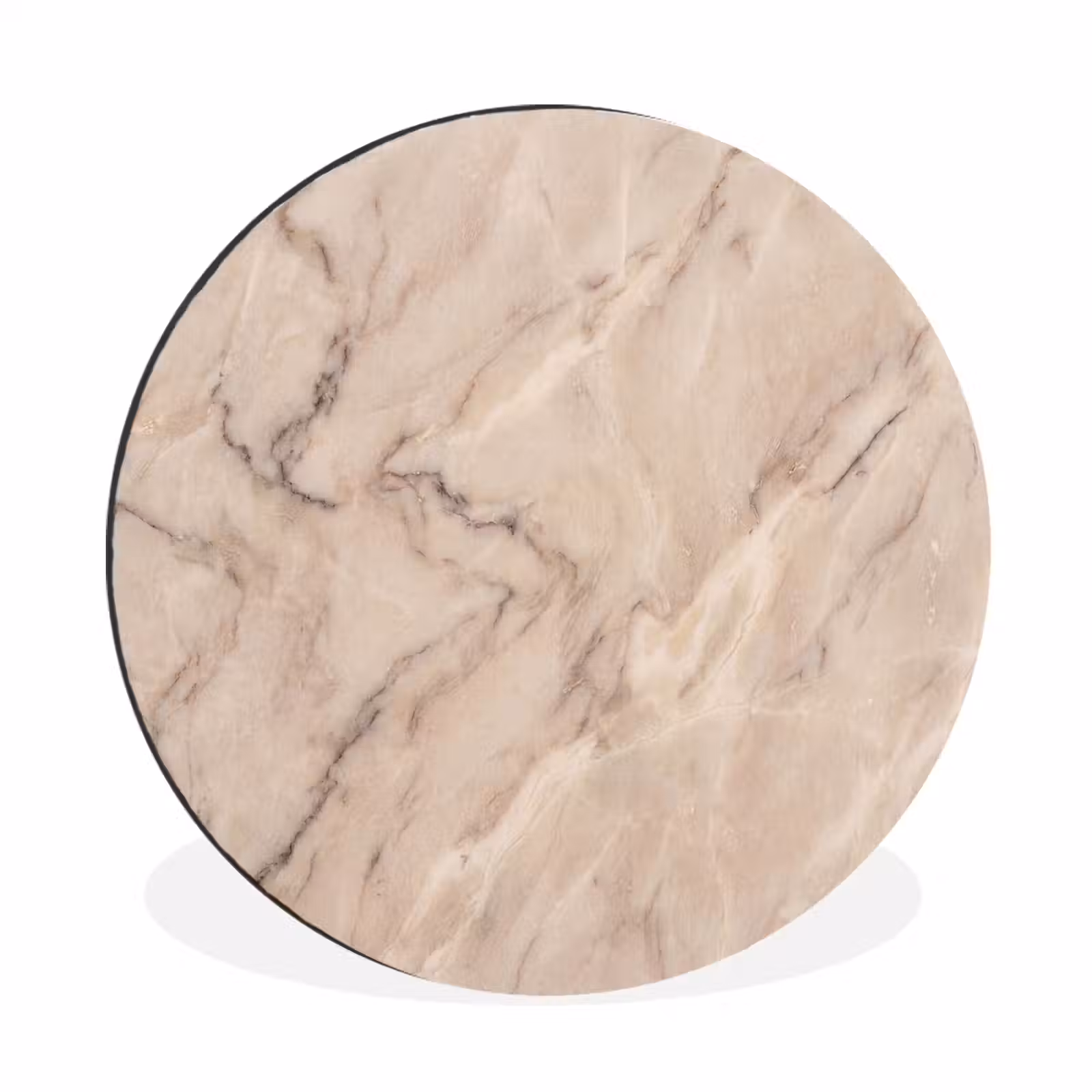 Wandcirkel - Aluminium - Marmer - Patroon - Abstract - Modern - Beige — 1