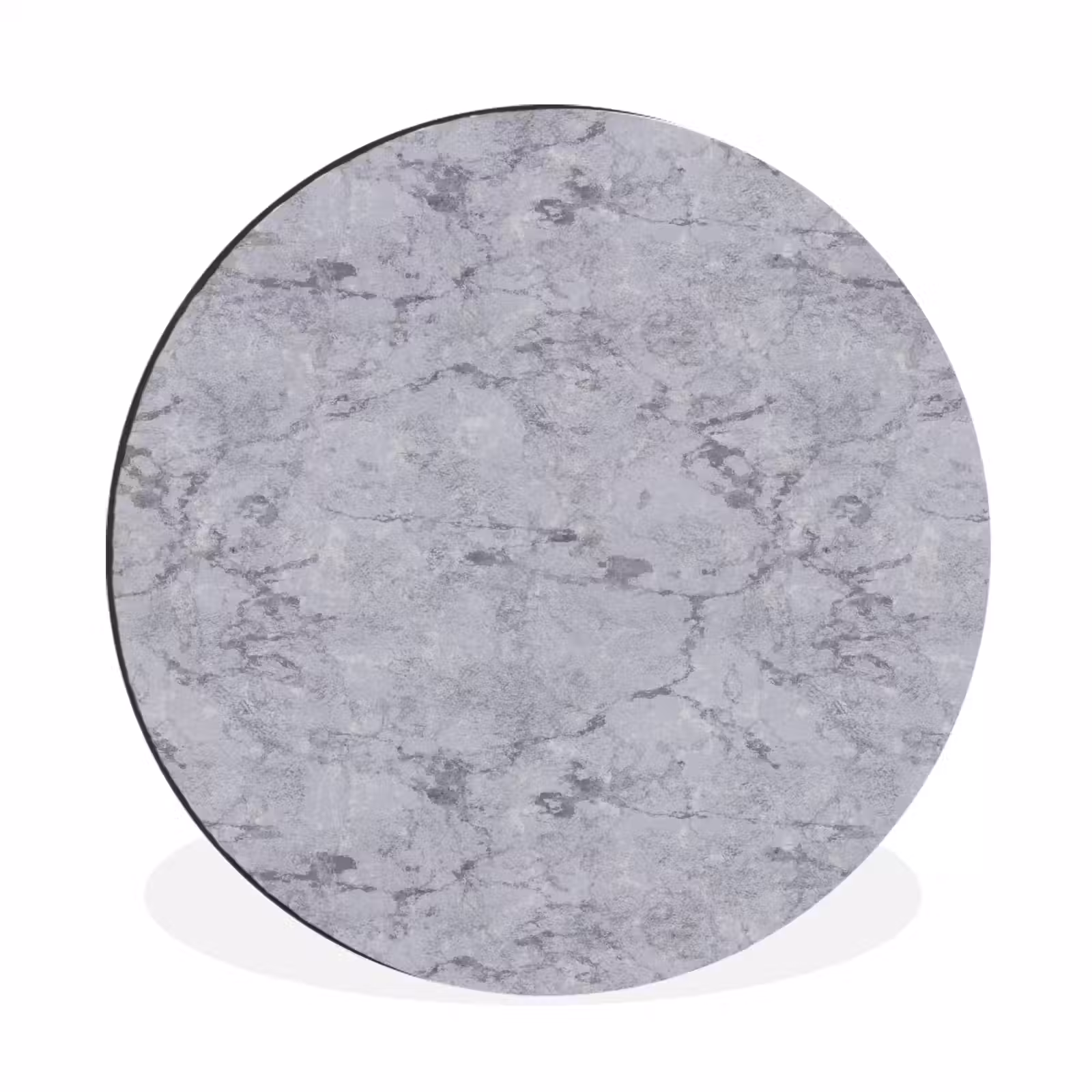 Wandcirkel - Aluminium - Marmerplaat - Patroon - Grijs — 1
