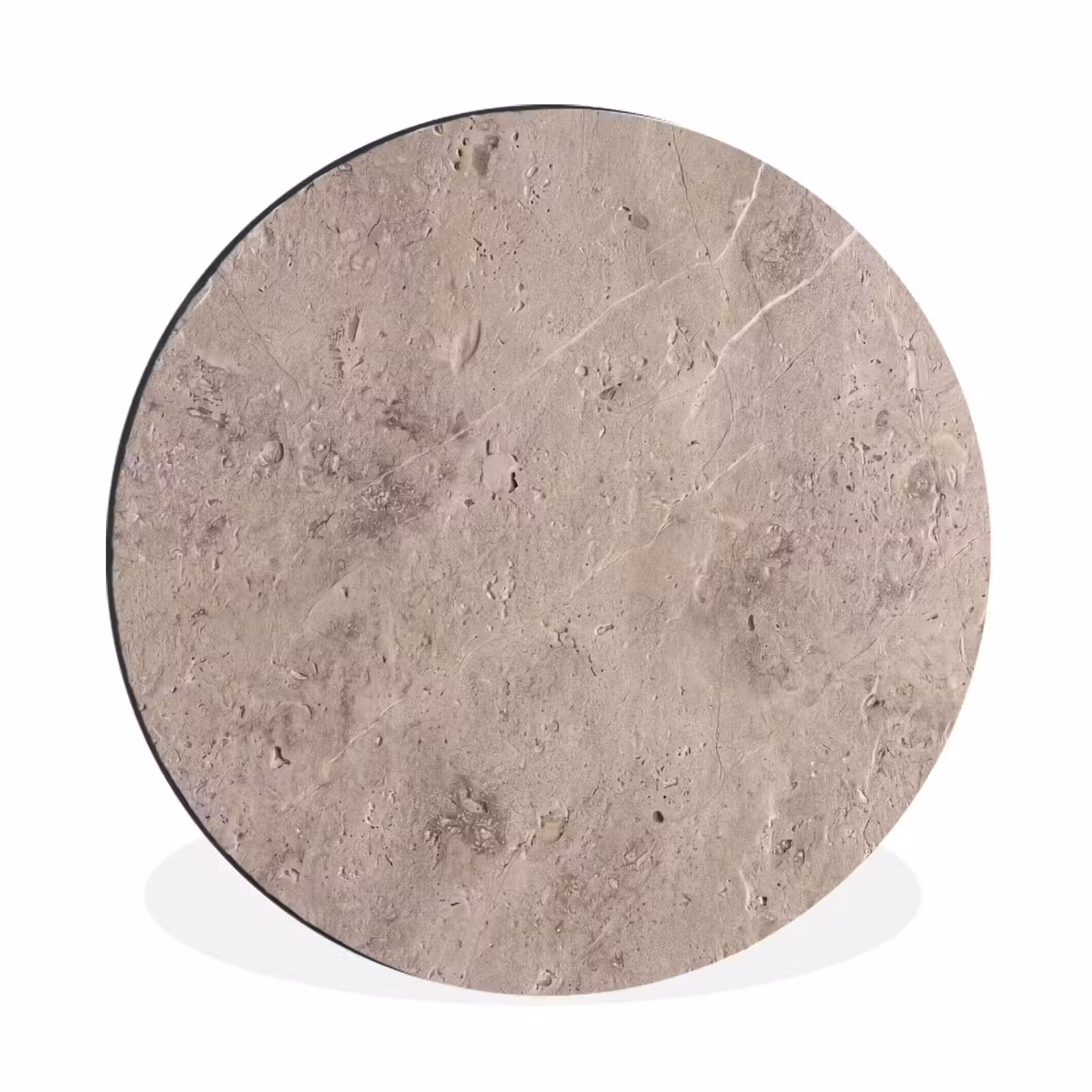 Wandcirkel - Aluminium - Textuur - Steen - Patroon - Rustiek - Beige — 1