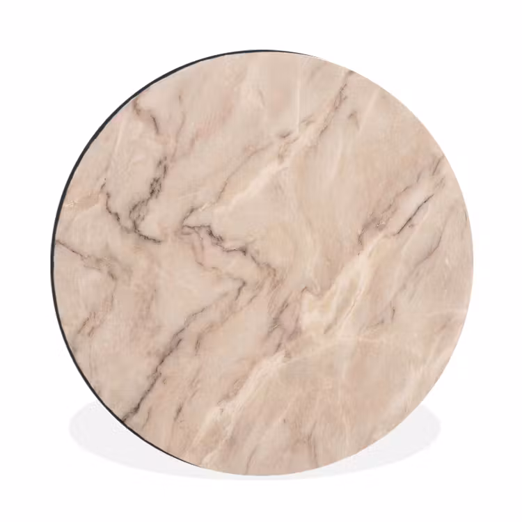Wandcirkel - Aluminium - Marmer - Patroon - Abstract - Modern - Beige — 1