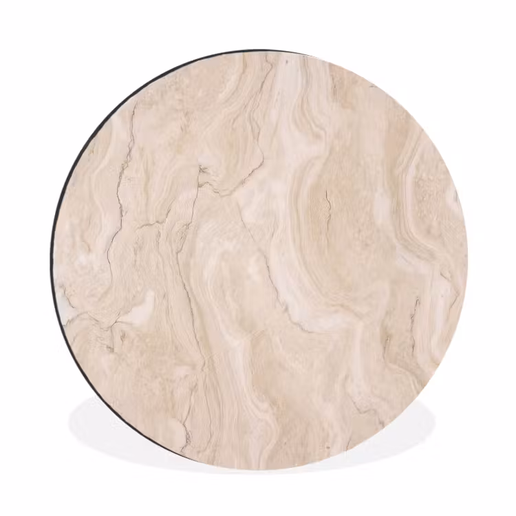 Wandcirkel - Aluminium - Marmer - Patroon - Beige - Steen - Abstract — 1