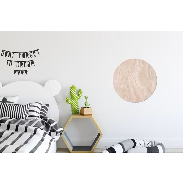 Wandcirkel - Aluminium - Marmer - Patroon - Beige - Steen - Abstract — 5