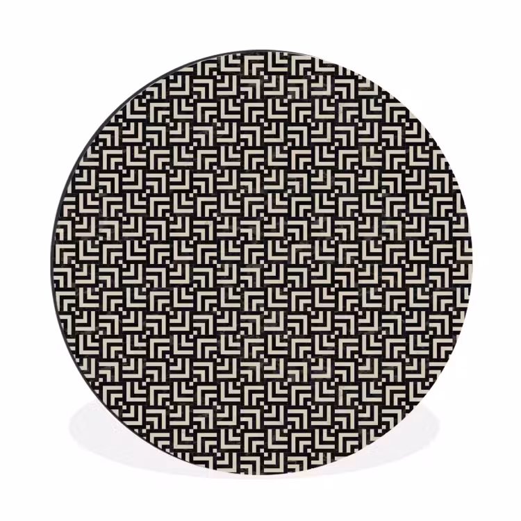 Wandcirkel - Aluminium - Patroon - Marmer - Zwart — 1
