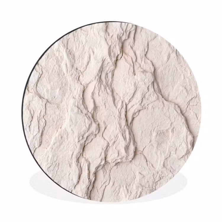 Wandcirkel - Aluminium - Rots - Structuur - Natuur - Beige - Abstract — 1