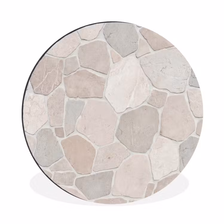 Wandcirkel - Aluminium - Steen - Patroon - Textuur - Beige — 1