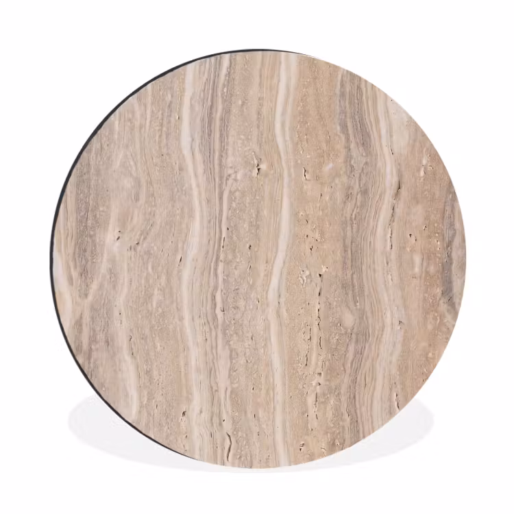 Wandcirkel - Aluminium - Steen - Patroon - Textuur - Natuurlijk - Beige — 1
