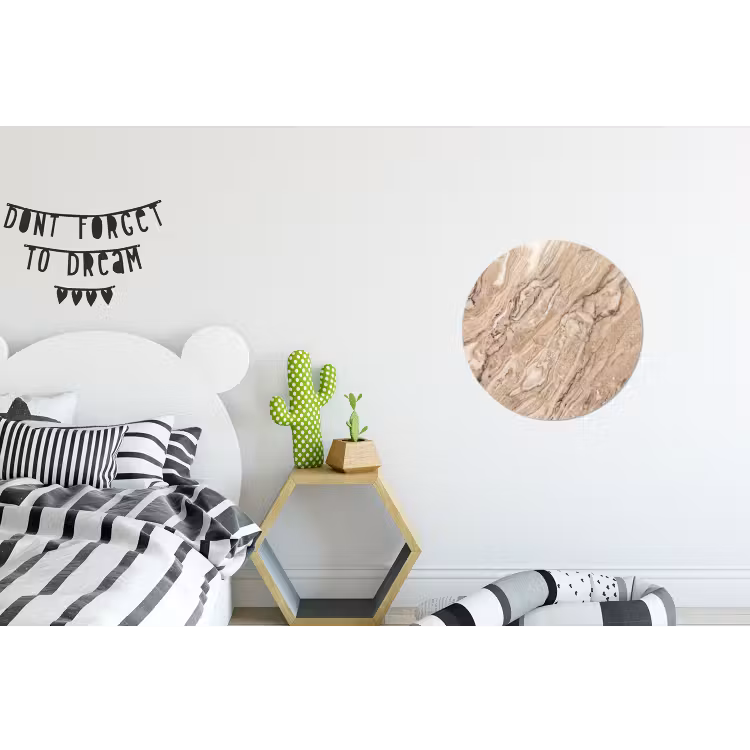 Wandcirkel - Aluminium - Textuur - Aders - Abstract - Modern - Beige — 5