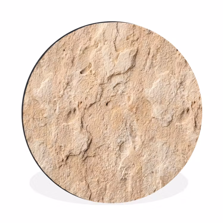 Wandcirkel - Aluminium - Textuur - Steen - Natuur - Beige — 1