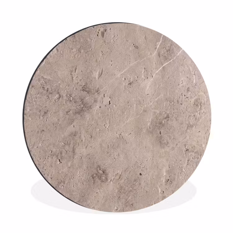 Wandcirkel - Aluminium - Textuur - Steen - Patroon - Rustiek - Beige — 1