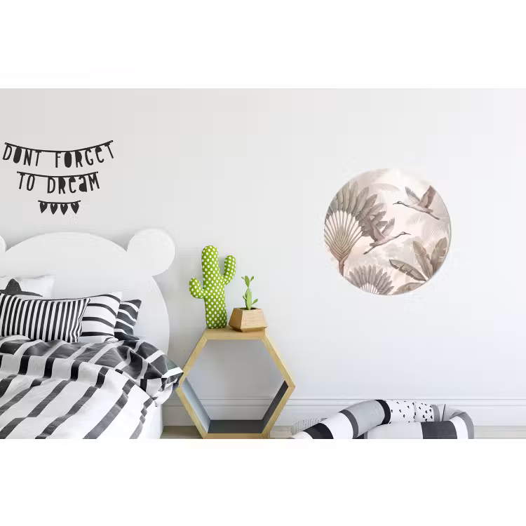 Wandcirkel - Aluminium - Vogel - Tropisch - Jungle - Natuur - Beige — 5
