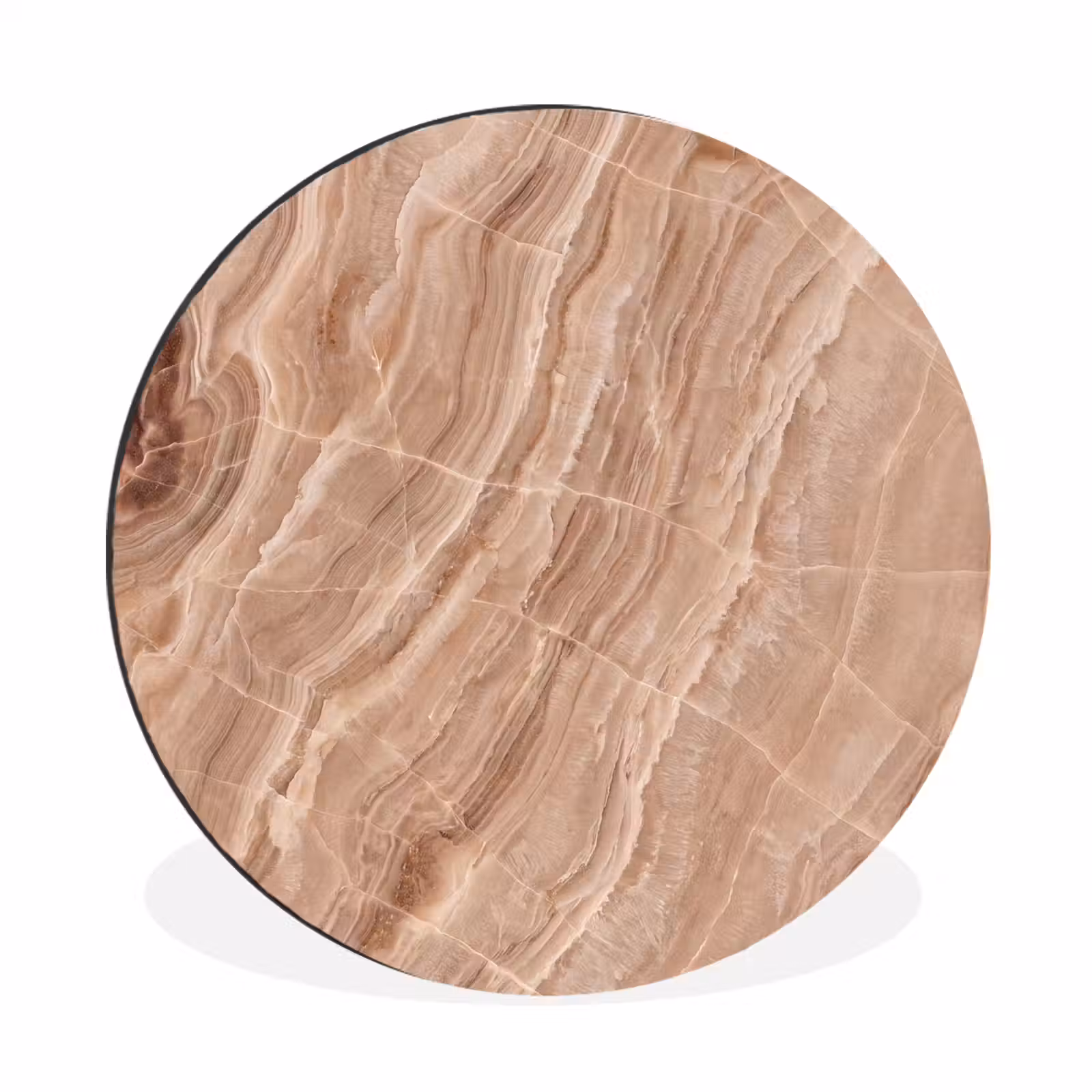 Wandcirkel - Aluminium - Textuur - Golvend - Abstract - Warm - Bruin — 1