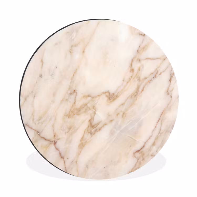 Wandcirkel - Aluminium - Marmer - Ader - Abstract - Wit - Goud — 1