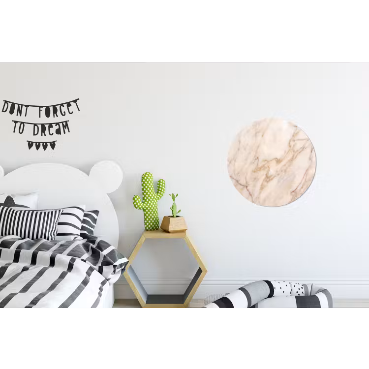 Wandcirkel - Aluminium - Marmer - Ader - Abstract - Wit - Goud — 5