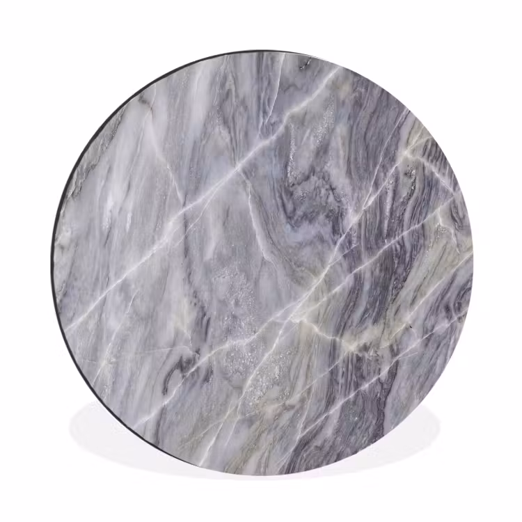 Wandcirkel - Aluminium - Marmer - Ader - Patroon - Abstract - Grijs — 1