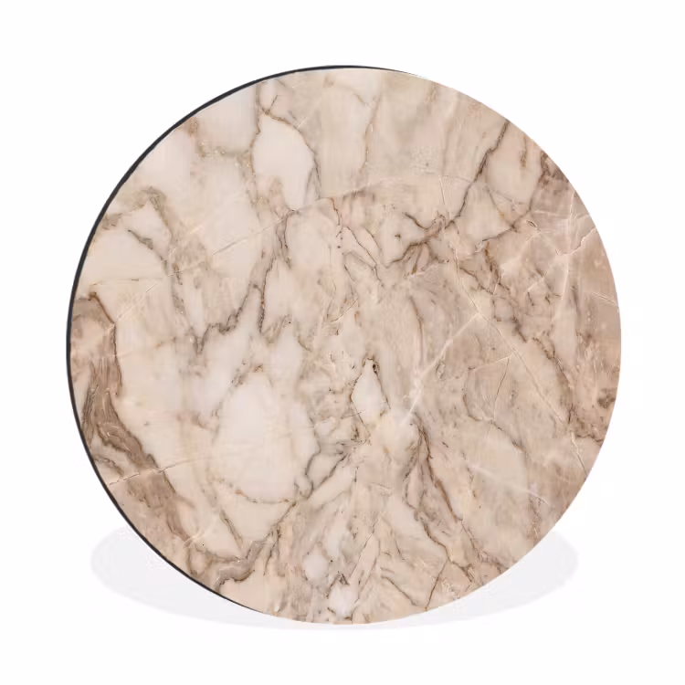 Wandcirkel - Aluminium - Marmer - Aderen - Textuur - Beige - Modern — 1