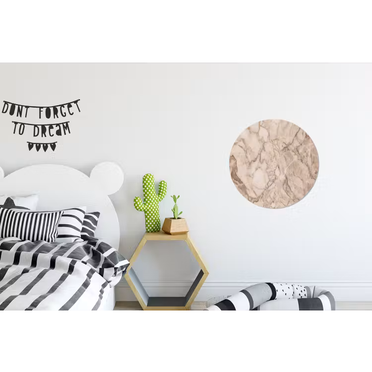 Wandcirkel - Aluminium - Marmer - Aderen - Textuur - Beige - Modern — 5