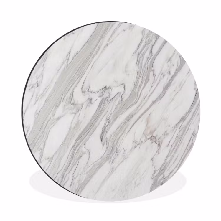 Wandcirkel - Aluminium - Marmer - Wit - Grijs - Structuur - Modern — 1