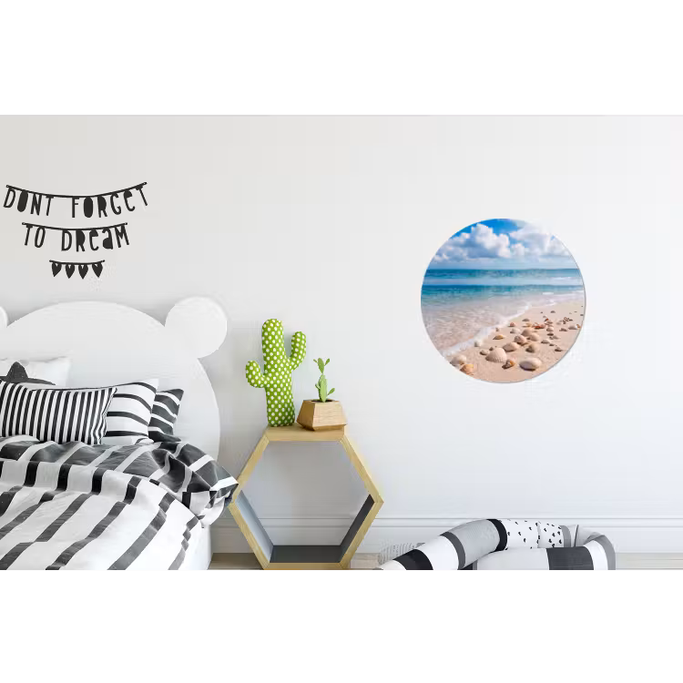 Wandcirkel - Aluminium - Schelpen - Strand - Natuur - Beige — 5