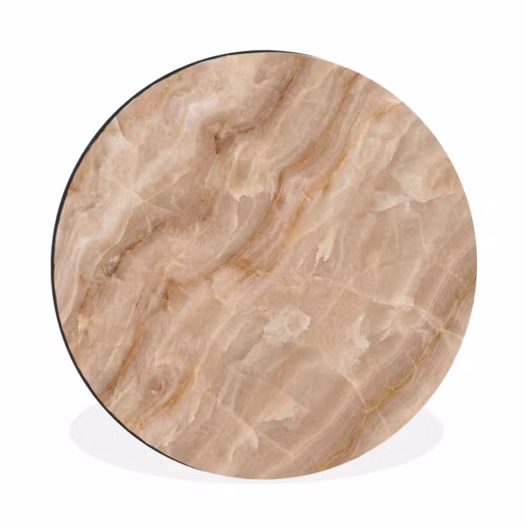 Wandcirkel - Aluminium - Steen - Ader - Natuur - Modern - Beige — 1