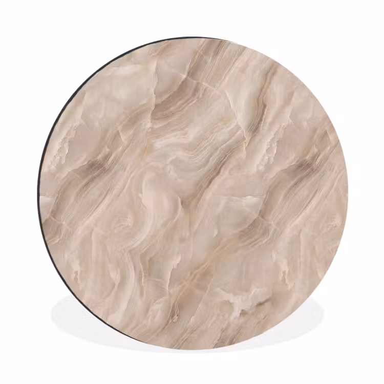 Wandcirkel - Aluminium - Steen - Golvend - Abstract - Beige — 1
