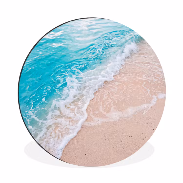 Wandcirkel - Aluminium - Strand - Zee - Golf - Natuur - Blauw — 1