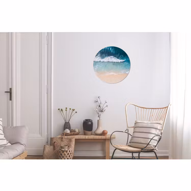 Wandcirkel - Aluminium - Strand - Zee - Golven - Natuur - Blauw — 2