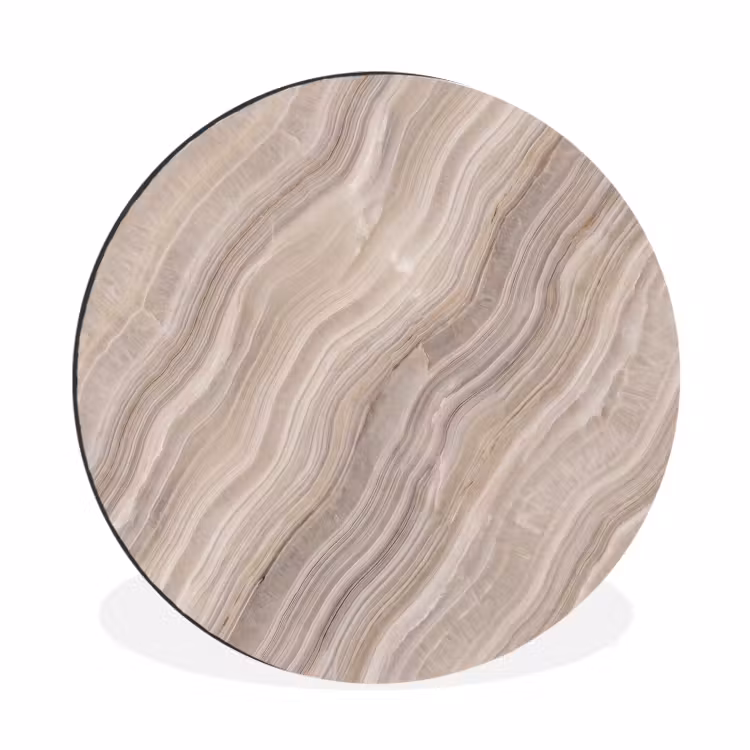Wandcirkel - Aluminium - Textuur - Golvend - Abstract - Modern - Beige — 1