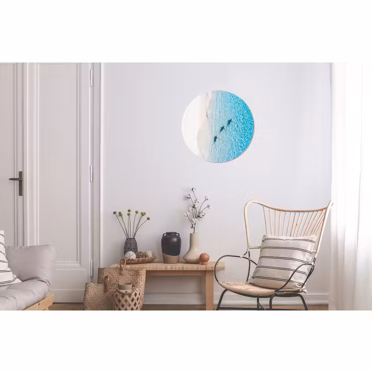 Wandcirkel - Aluminium - Vis - Oceaan - Strand - Turquoise - Natuur — 2