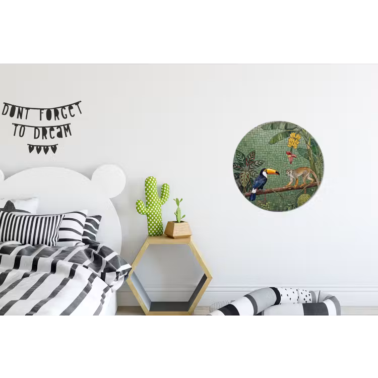 Wandcirkel - Aluminium - Vogel - Dier - Jungle - Mozaïek - Natuur — 5