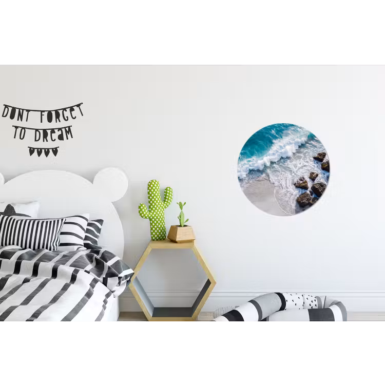 Wandcirkel - Aluminium - Zee - Golf - Strand - Natuur - Blauw — 5
