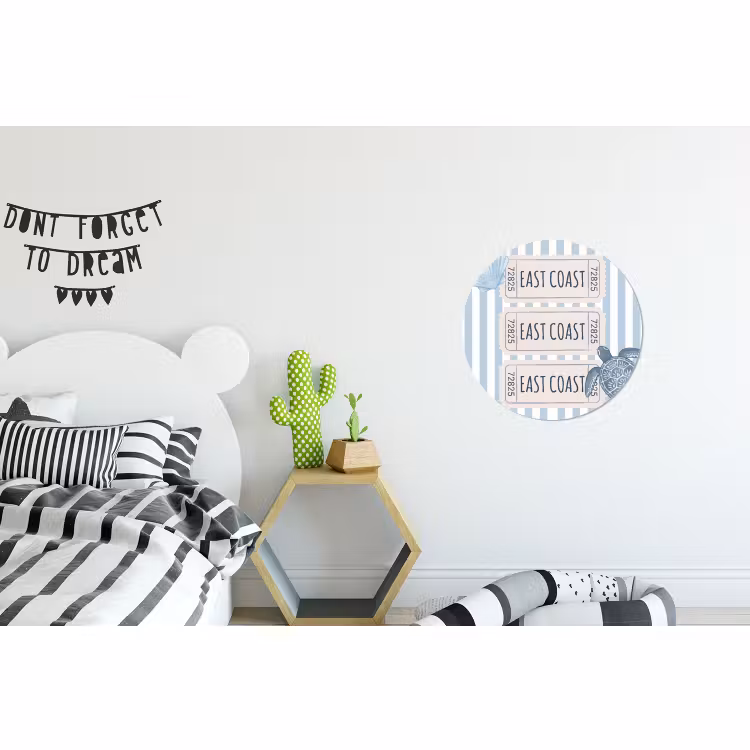 Wandcirkel - Aluminium - Schelp - Oceaan - Kust - Blauw - Illustratie — 5