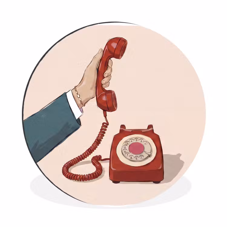 Wandcirkel - Aluminium - Telefoon - Hand - Vintage - Communicatie - Rood — 1
