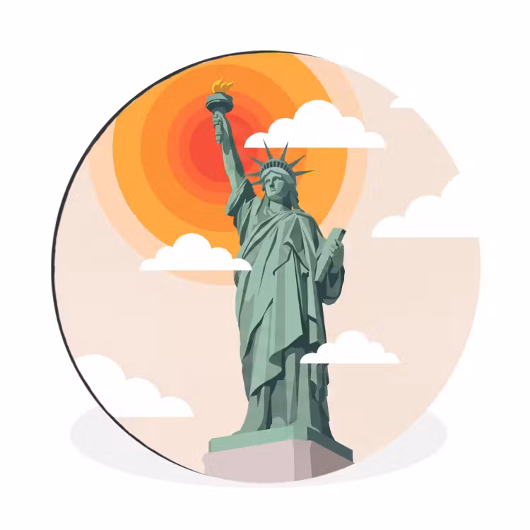 Wandcirkel - Aluminium - Vrijheidsbeeld - New York - Zon - Modern — 1