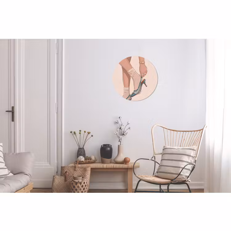 Wandcirkel - Aluminium - Vrouw - Schoen - Mode - Lifestyle - Groen — 2