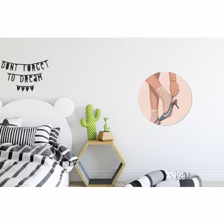 Wandcirkel - Aluminium - Vrouw - Schoen - Mode - Lifestyle - Groen — 5