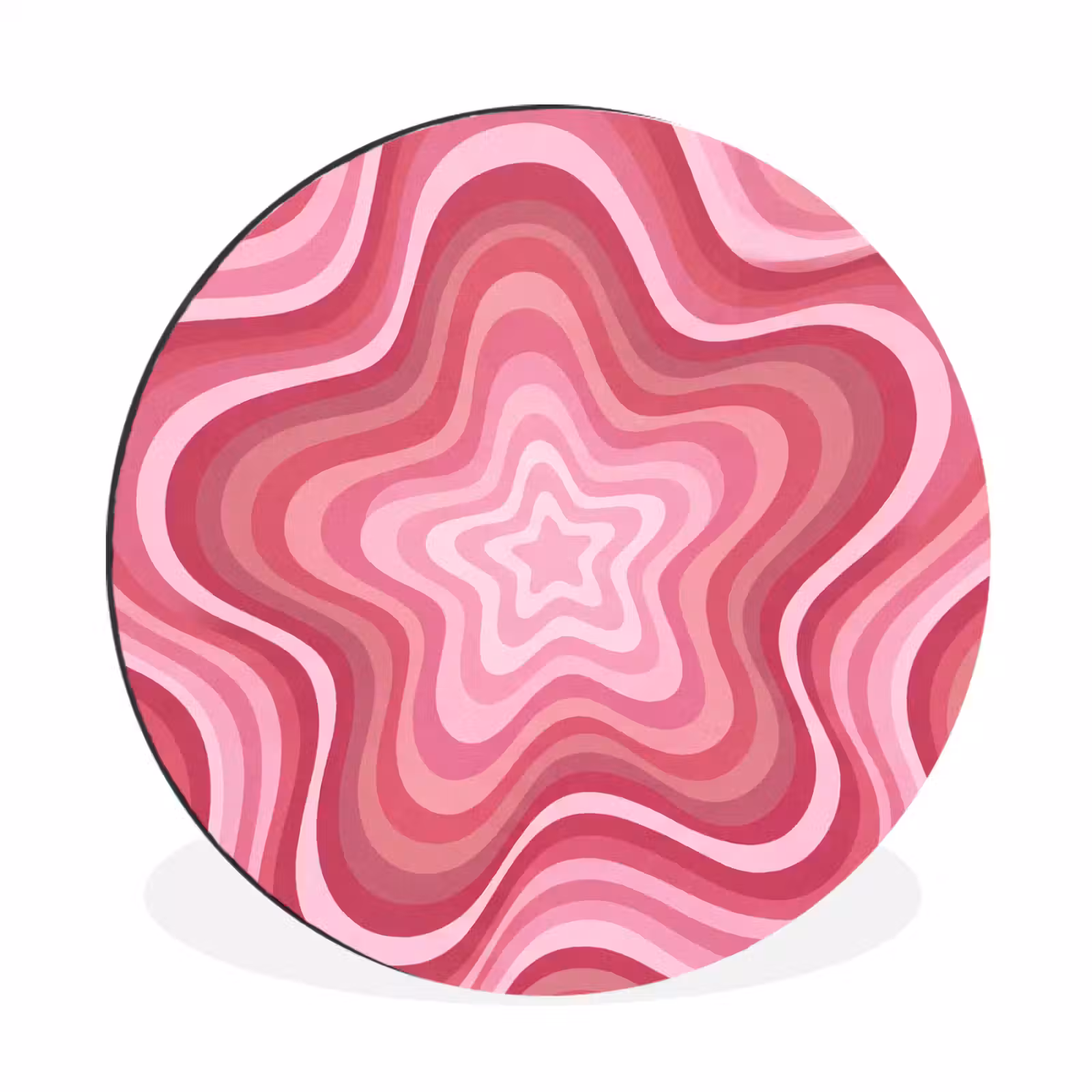 Wandcirkel - Aluminium - Ster - Golvend - Abstract - Roze — 1