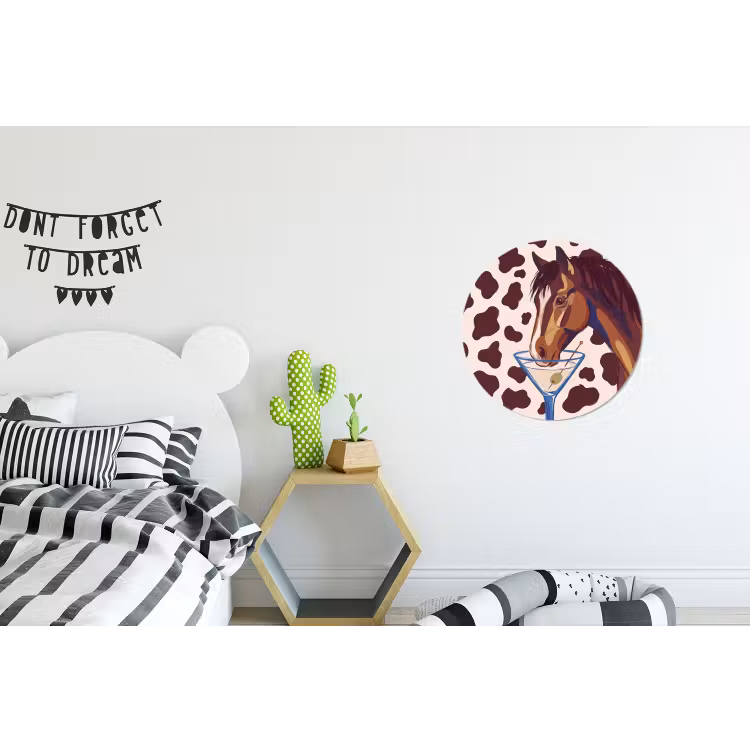 Wandcirkel - Aluminium - Paard - Martini - Dieren - Abstract - Bruin — 5