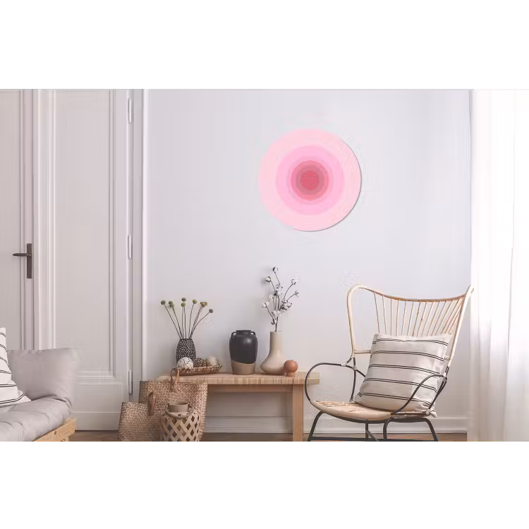 Wandcirkel - Aluminium - Patroon - Cirkels - Abstract - Roze - Modern — 2