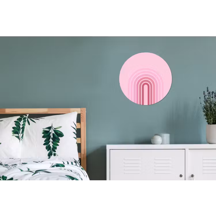 Wandcirkel - Aluminium - Regenboog - Roze - Abstract - Modern - Minimalistisch — 4