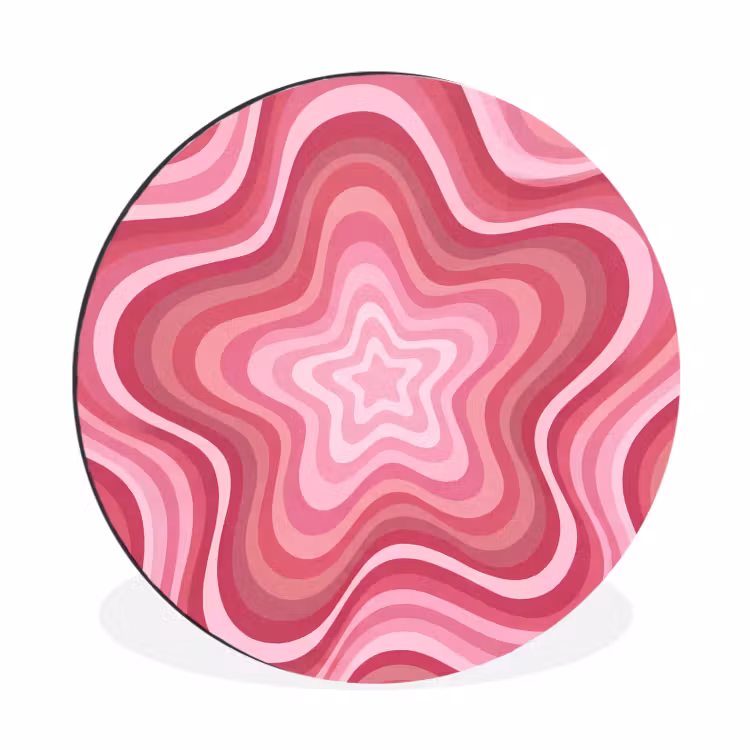 Wandcirkel - Aluminium - Ster - Golvend - Abstract - Roze — 1