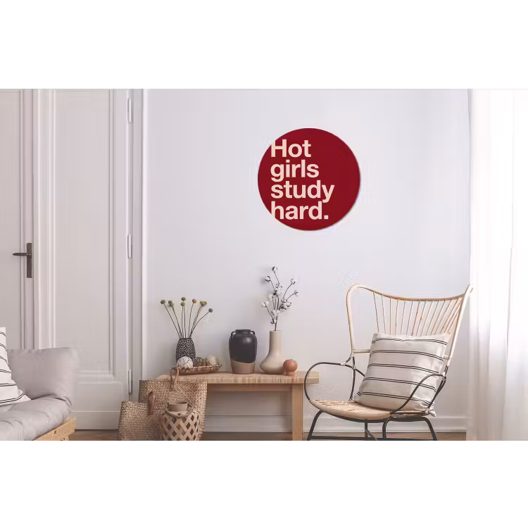 Wandcirkel - Aluminium - Tekst - Studie - Motivatie - Modern - Rood — 2